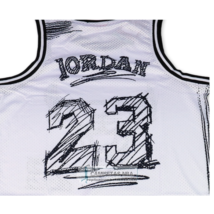 Camiseta Chicago Bulls Michael Jordan NO 23 Mitchell & Ness 1997-98 Blanco1